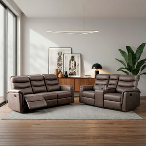 Metric Collection Double Glider Reclining Love Seat with Center Console