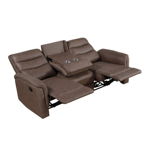Metric Collection Double Reclining Sofa with Drop-down Cup Holders