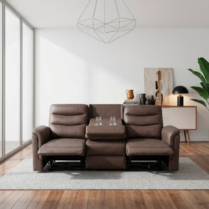 Metric Collection Double Reclining Sofa with Drop-down Cup Holders