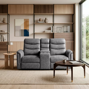 Metric Collection Double Glider Reclining Love Seat with Center Console