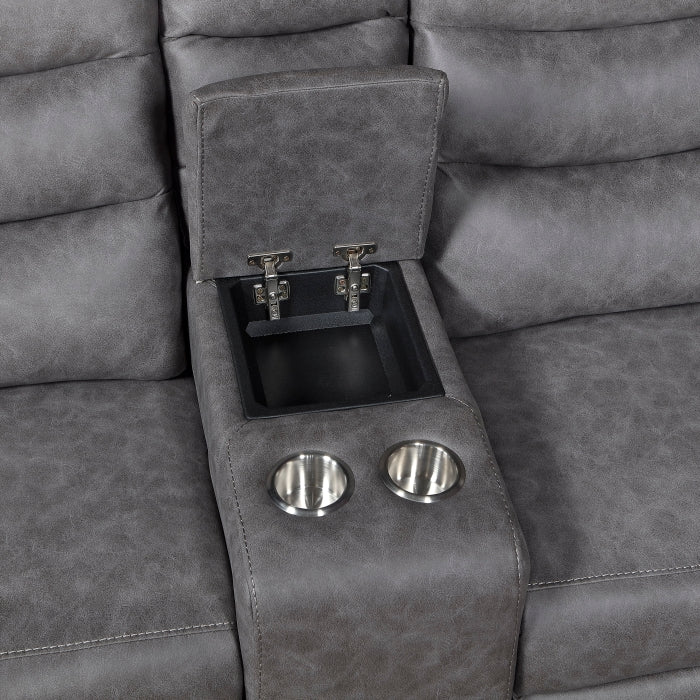 Metric Collection Double Glider Reclining Love Seat with Center Console