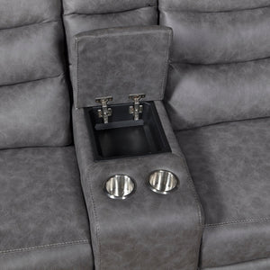Metric Collection Double Glider Reclining Love Seat with Center Console
