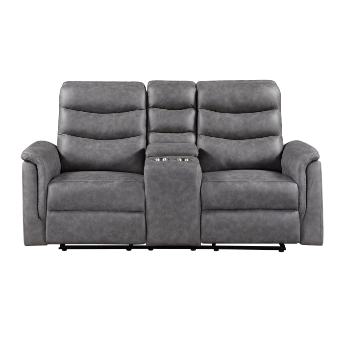 Metric Collection Double Glider Reclining Love Seat with Center Console