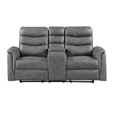 Metric Collection Double Glider Reclining Love Seat with Center Console