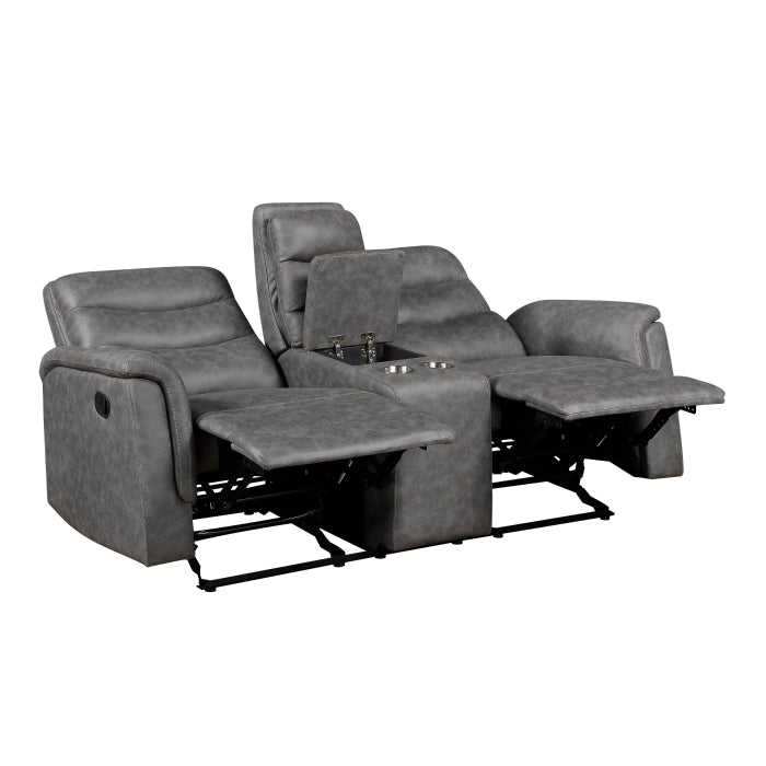 Metric Collection Double Glider Reclining Love Seat with Center Console