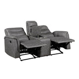 Metric Collection Double Glider Reclining Love Seat with Center Console