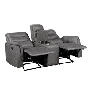 Metric Collection Double Glider Reclining Love Seat with Center Console
