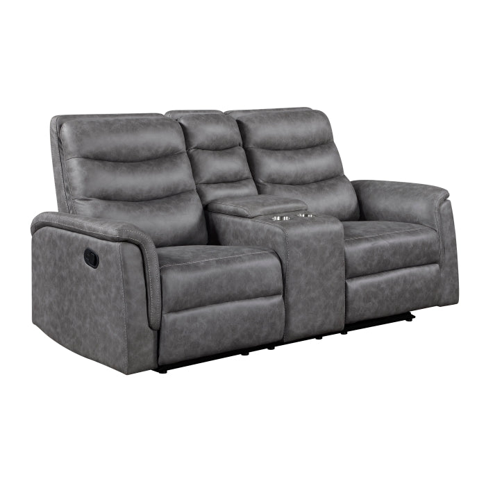 Metric Collection Double Glider Reclining Love Seat with Center Console