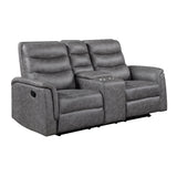 Metric Collection Double Glider Reclining Love Seat with Center Console