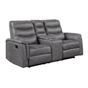 Metric Collection Double Glider Reclining Love Seat with Center Console