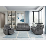 Metric Collection Double Reclining Sofa with Drop-down Cup Holders