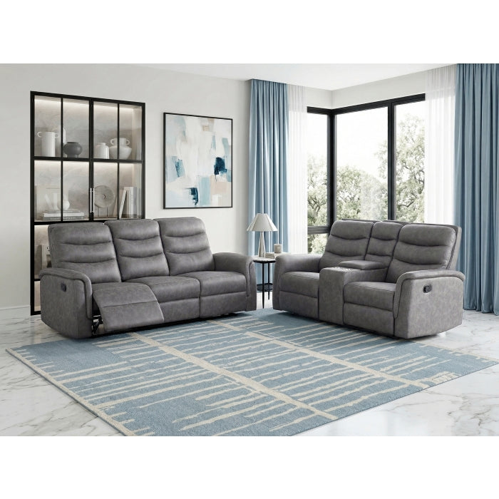 Metric Collection Double Reclining Sofa with Drop-down Cup Holders