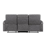 Metric Collection Double Reclining Sofa with Drop-down Cup Holders