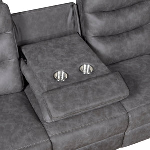 Metric Collection Double Reclining Sofa with Drop-down Cup Holders