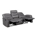 Metric Collection Double Reclining Sofa with Drop-down Cup Holders