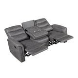 Metric Collection Double Reclining Sofa with Drop-down Cup Holders