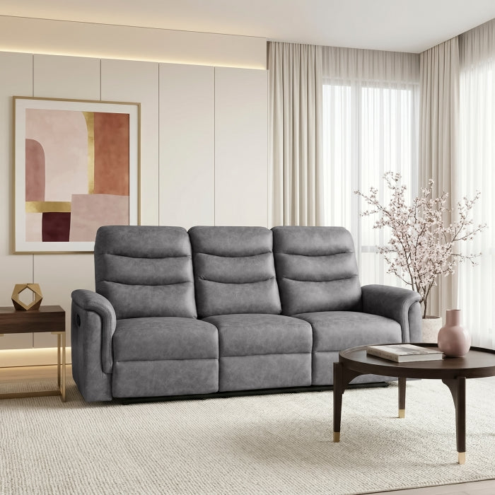 Metric Collection Double Reclining Sofa with Drop-down Cup Holders