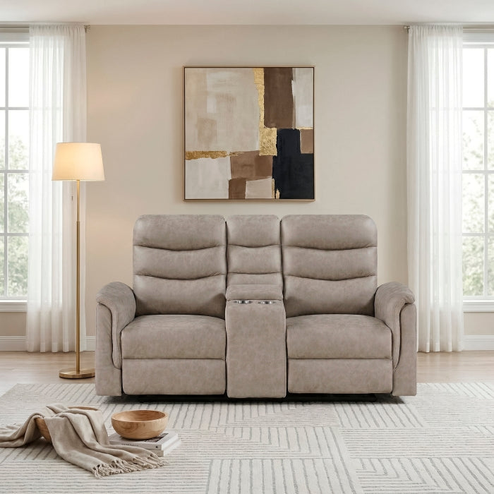 Metric Collection Double Glider Reclining Love Seat with Center Console