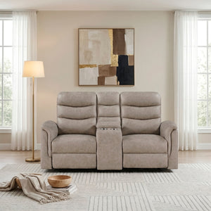 Metric Collection Double Glider Reclining Love Seat with Center Console