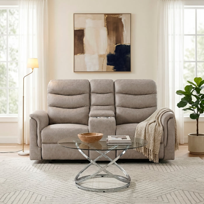 Metric Collection Double Glider Reclining Love Seat with Center Console
