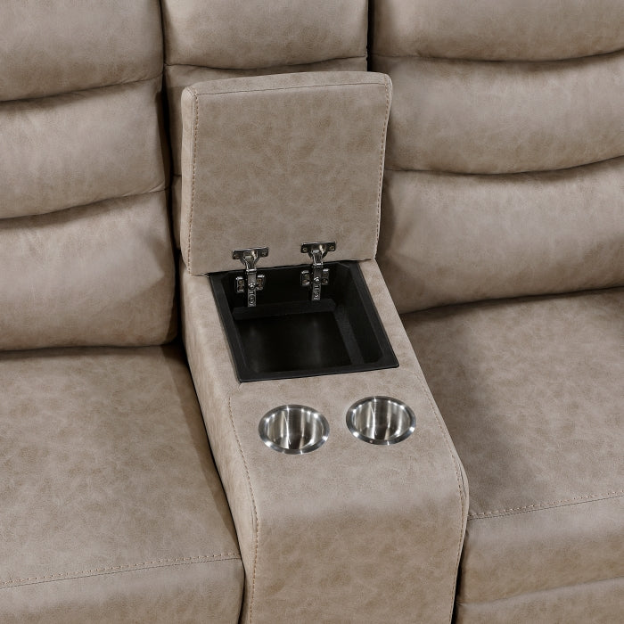 Metric Collection Double Glider Reclining Love Seat with Center Console
