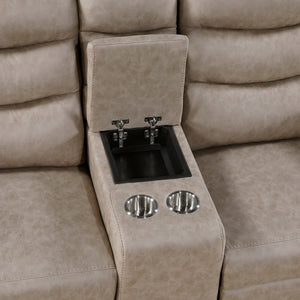 Metric Collection Double Glider Reclining Love Seat with Center Console