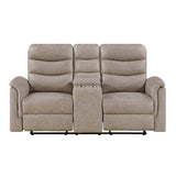 Metric Collection Double Glider Reclining Love Seat with Center Console