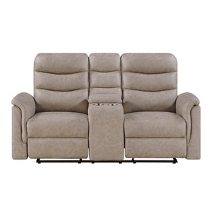 Metric Collection Double Glider Reclining Love Seat with Center Console