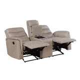 Metric Collection Double Glider Reclining Love Seat with Center Console