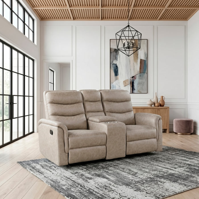 Metric Collection Double Glider Reclining Love Seat with Center Console