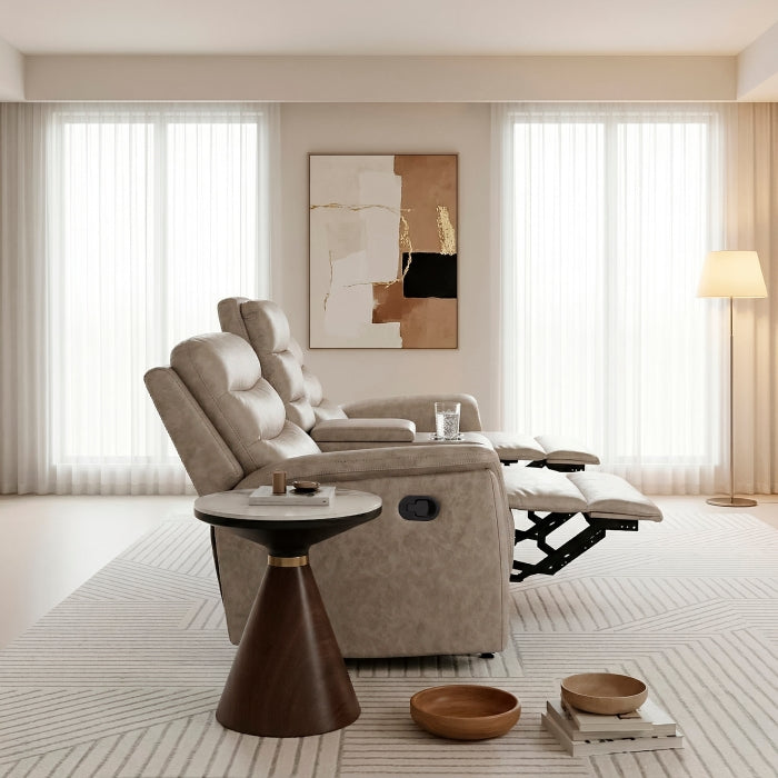 Metric Collection Double Glider Reclining Love Seat with Center Console