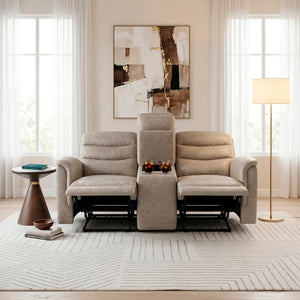 Metric Collection Double Glider Reclining Love Seat with Center Console