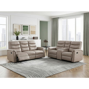 Metric Collection Double Reclining Sofa with Drop-down Cup Holders
