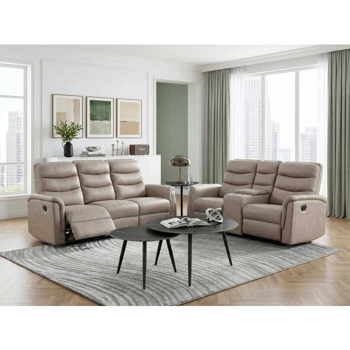 Metric Collection Double Reclining Sofa with Drop-down Cup Holders