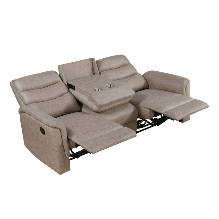 Metric Collection Double Reclining Sofa with Drop-down Cup Holders