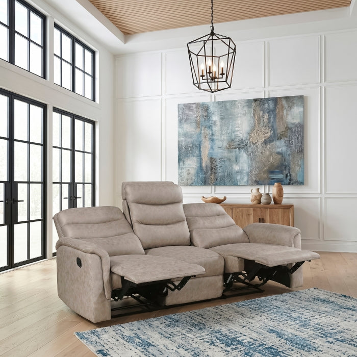 Metric Collection Double Reclining Sofa with Drop-down Cup Holders