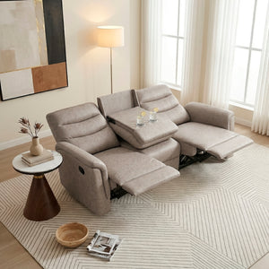 Metric Collection Double Reclining Sofa with Drop-down Cup Holders