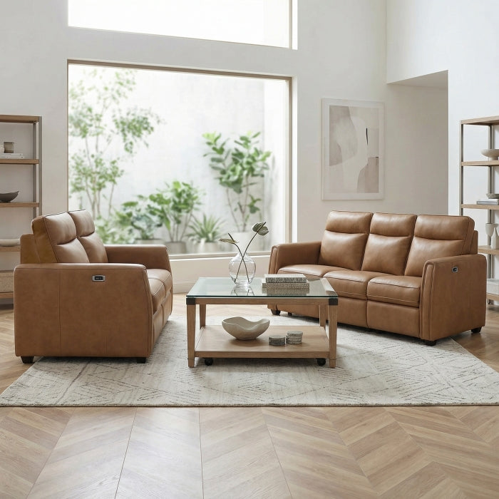 Equinox Collection Power Double Reclining Love Seat with Rounded Track Arms