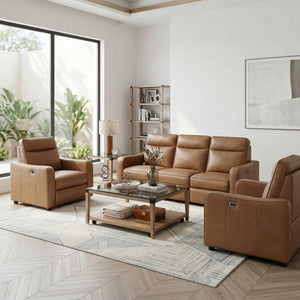 Equinox Collection Power Double Reclining Sofa with Curved Track Arms