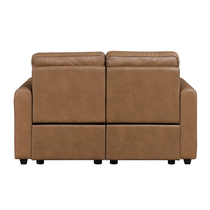 Equinox Collection Power Double Reclining Love Seat with Rounded Track Arms