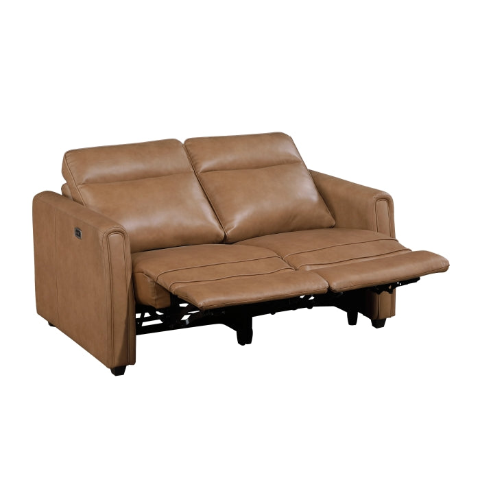 Equinox Collection Power Double Reclining Love Seat with Rounded Track Arms