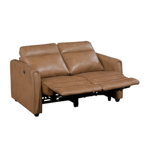 Equinox Collection Power Double Reclining Love Seat with Rounded Track Arms