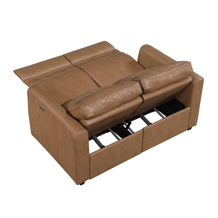 Equinox Collection Power Double Reclining Love Seat with Rounded Track Arms