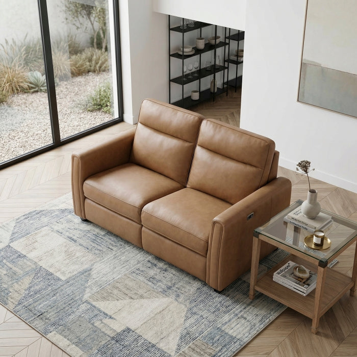 Equinox Collection Power Double Reclining Love Seat with Rounded Track Arms