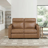 Equinox Collection Power Double Reclining Love Seat with Curved Track Arms