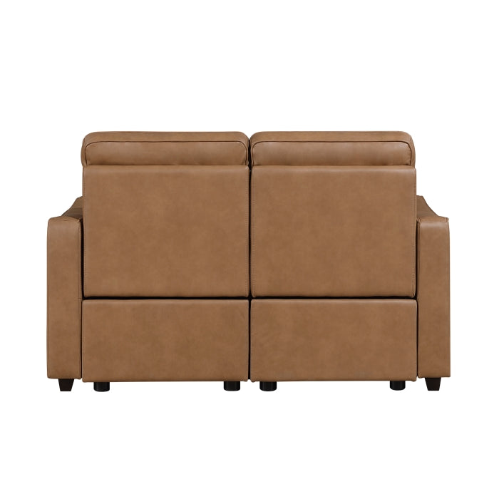 Equinox Collection Power Double Reclining Love Seat with Curved Track Arms