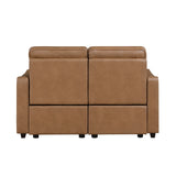 Equinox Collection Power Double Reclining Love Seat with Curved Track Arms