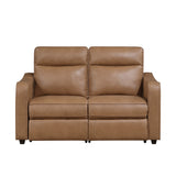 Equinox Collection Power Double Reclining Love Seat with Curved Track Arms