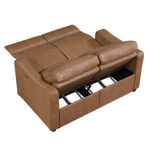 Equinox Collection Power Double Reclining Love Seat with Curved Track Arms