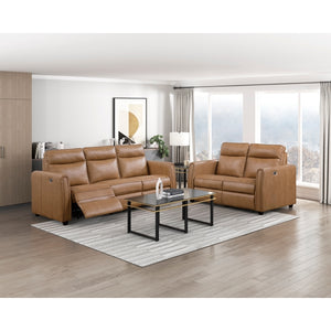 Equinox Collection Power Double Reclining Love Seat with Rounded Track Arms